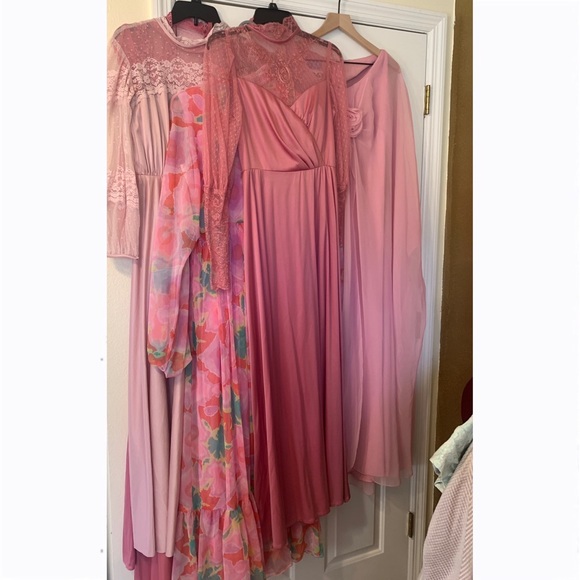 Vintage pink lace chiffon gowns - vintage maxi dress coming soon! - Picture 1 of 10